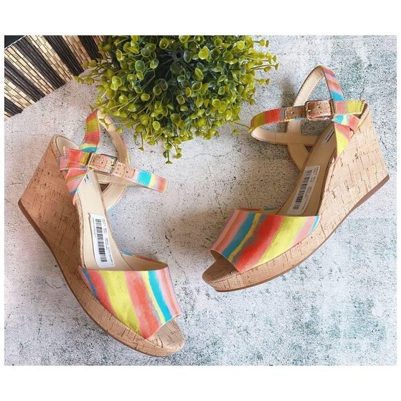 Alex Marie NWT Wedge Sandal Colorful Rainbow Platform Comfort Women's SZ 8M NEW - Picture 2 of 10